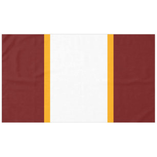 Festive Bold Deep Red White Yellow Racing Stripes Tablecloth