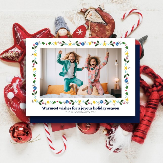 Festive Border Photo Holiday Card (Creator Uploaded)
