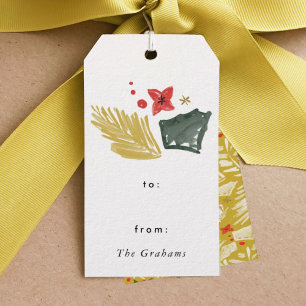 Festive Botanical Christmas Gift Tags