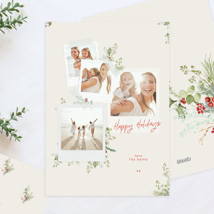 Festive Botanical Craft Christmas Photo Album Holiday Card