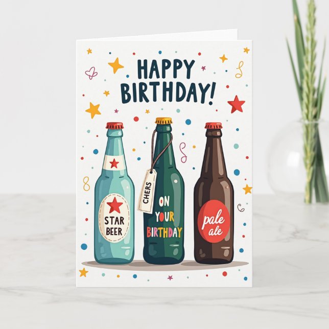 Festive Bottles Confetti Card (Front)