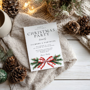 Festive Bow Corporate Christmas Party Invitation