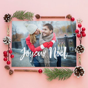 Festive Bows Joyeux Noël Holiday Card