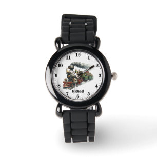 Festive boys Christmas train add name Watch