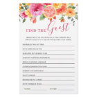 Festive Bright Flowers Citrus Bridal Shower Game