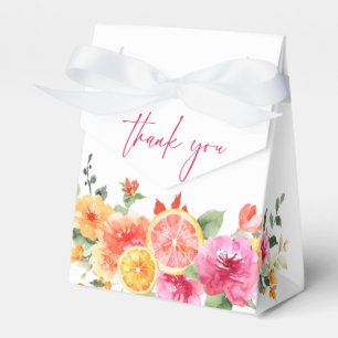 Festive Bright Flowers Slice Citrus Bridal Shower Favour Box