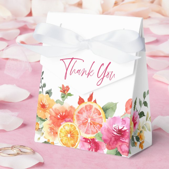 Festive Bright Flowers Slice Citrus Bridal Shower Favour Box (Wedding)