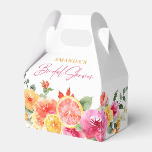 Festive Bright Flowers Slice Citrus Bridal Shower Favour Box