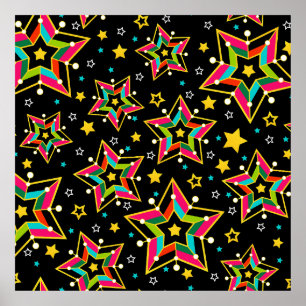 Festive Bright Merry Holiday Star Poster