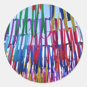 Festive, Bright Rainbow-Coloured Ribbons Stickers