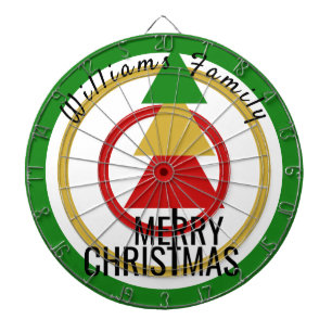 FESTIVE BRIGHTLY COLORED MERRY CHRISTMAS TREE XMAS DARTBOARD