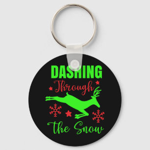 Festive Buffalo Christmas Apparel Graphics and Gif Key Ring
