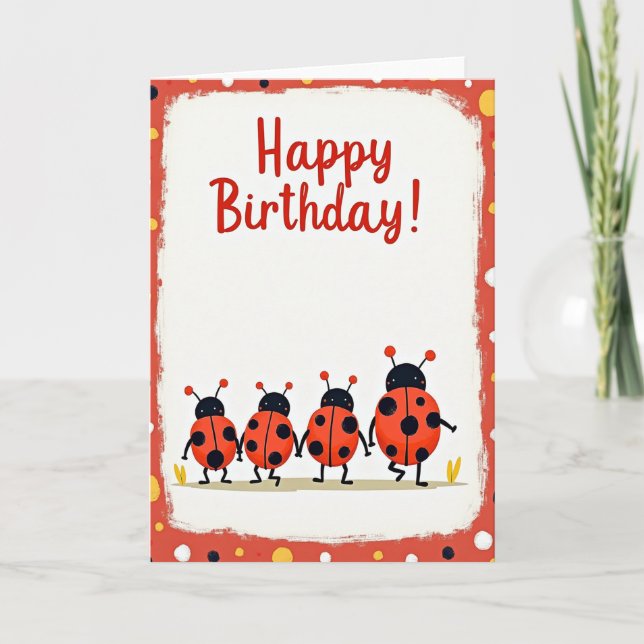 Festive Bug Birthday Card (Front)