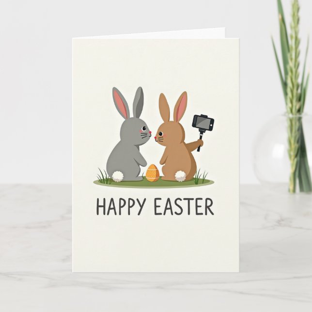 Festive Bunny Celebration Card (Front)