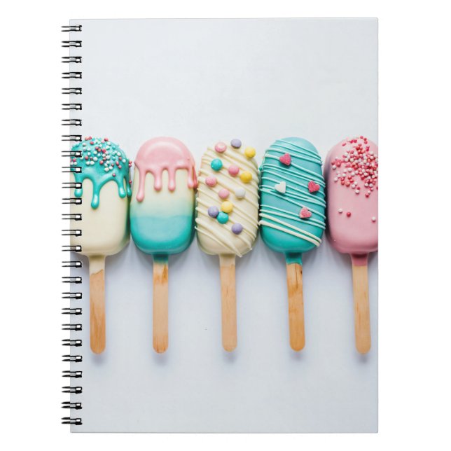 Festive Cake Pops ice cream Notebook (Front)