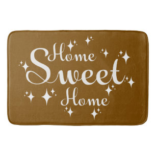 Festive Calligraphy and Stars 'Home Sweet Home' Bath Mat