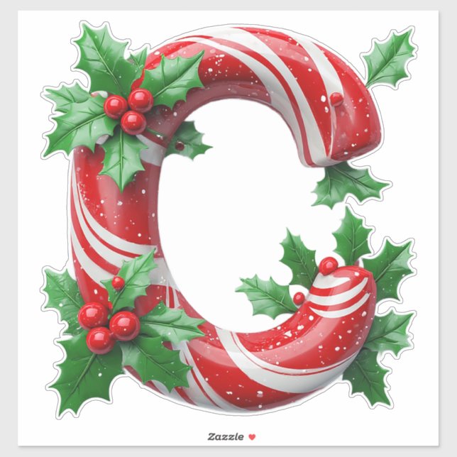 Festive Candy Cane Letter (Sheet)