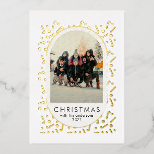 Festive Candy Cane Pattern Christmas family photo