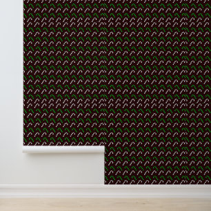 Festive Candy Cane Pattern Wallpaper