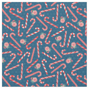 Festive Candy Canes Fabric