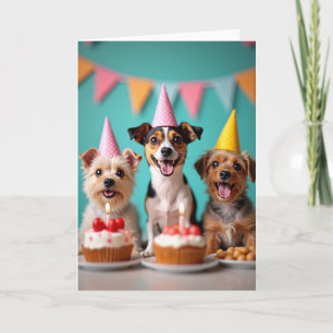 Festive Canine Cupcake Card
