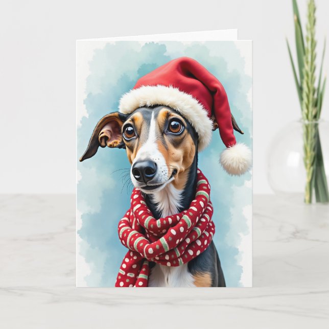 Festive Canine Portrait Card (Front)