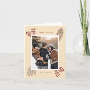 Festive card baya branch Christmas winter vintage
