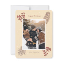 Festive card baya branch Christmas winter vintage