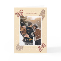Festive card baya branch Christmas winter vintage