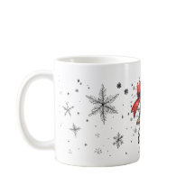 Festive Cardinal & Snowflake Mug