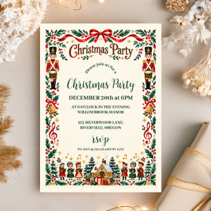Festive Carolers Christmas Party Invitation