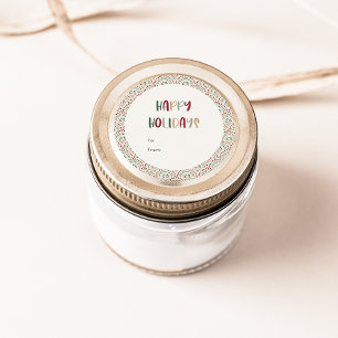 Festive Casual Colourful Happy Holidays Gift Classic Round Sticker