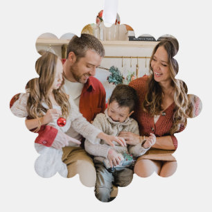 Festive Casual Merry Christmas Photo Red  Tree Decoration Card