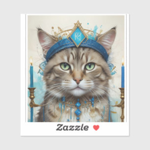 Festive Cat in playful hanukkah Disguise