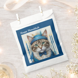 Festive Cat in playful hanukkah Disguise Favour Bags