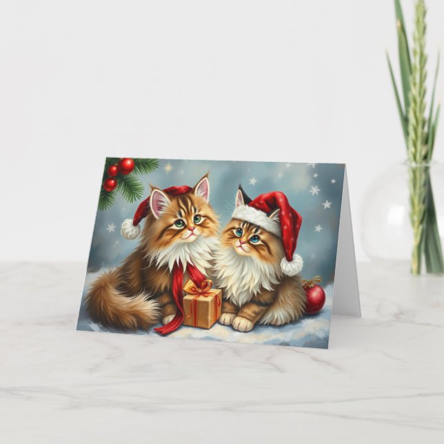 Festive Cats Christmas Card (Front)