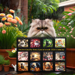 Festive Cats For Every Special Month 20XX  Calendar<br><div class="desc">Celebrate each month with a beautifully themed cat! This seasonal holiday 2025/2026 calendar features realistic cats enjoying iconic celebrations, from New Year’s fireworks to Thanksgiving feasts. Each month’s feline is surrounded by vibrant decorations and cosy seasonal details, making every page a work of art. See a cat in a leprechaun...</div>