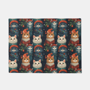 Festive Cats Holiday Doormat