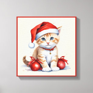 Festive Cats in Christmas Costumes - Holiday Vibes Canvas Print