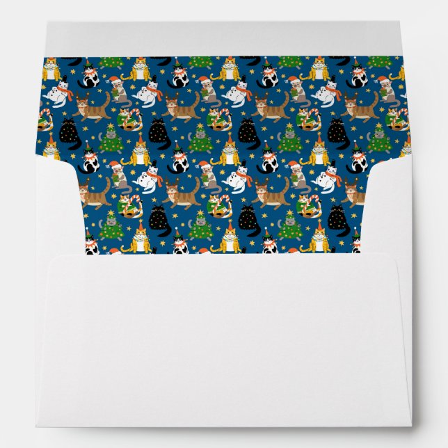 Festive Cats in Christmas Costumes Pattern Envelope (Back (Bottom))