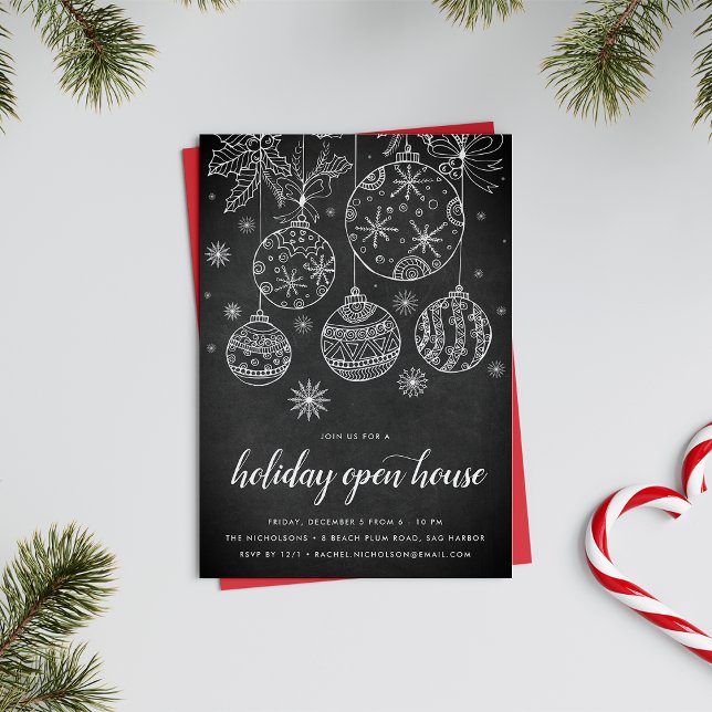 Festive Chalk | Holiday Open House Party Invitation (Creator Uploaded)