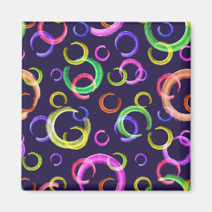 Festive, chaotic, colourful, confetti, polka dots magnet