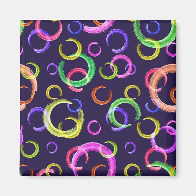 Festive, chaotic, colourful, confetti, polka dots magnet (Front)
