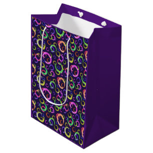 Festive, chaotic, colourful, confetti, polka dots, medium gift bag