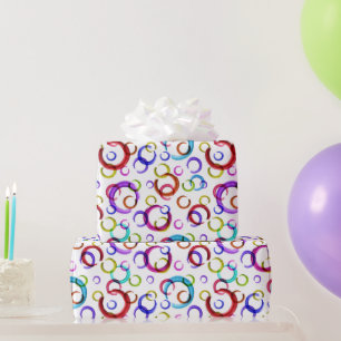 Festive, chaotic, colourful, confetti, polka dots, wrapping paper