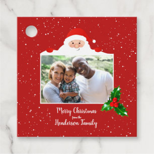 Festive Cheeky Santa - Custom Photo - Personalised Favour Tags