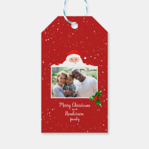 Festive Cheeky Santa - Custom Photo - Personalised Gift Tags