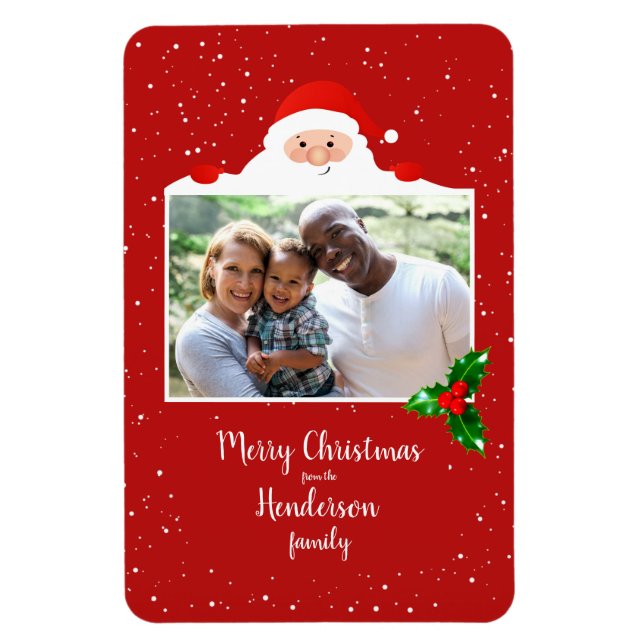 Festive Cheeky Santa - Custom Photo - Personalised Magnet (Vertical)