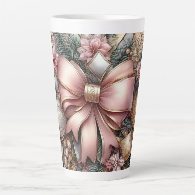 Festive Cheer in Soft Hues Latte Mug (Front)