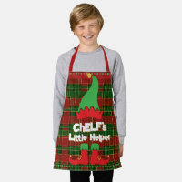Festive Chef Elf Little Helper Red Green Tartan
